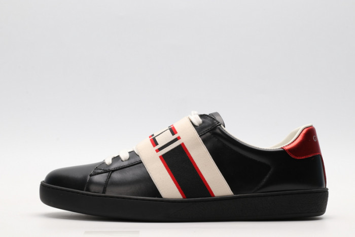 G*u*i ace embroidered low-top sneaker black